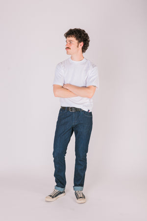 Crew Neck Tab Tee | White