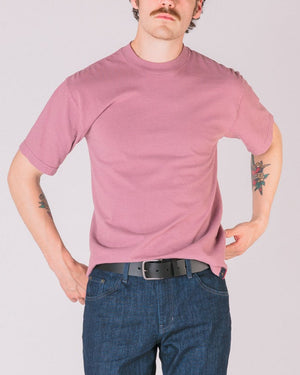 Crew Neck Tab Tee | Dusty Rose
