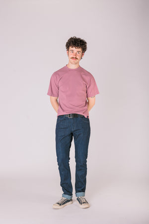 Crew Neck Tab Tee | Dusty Rose