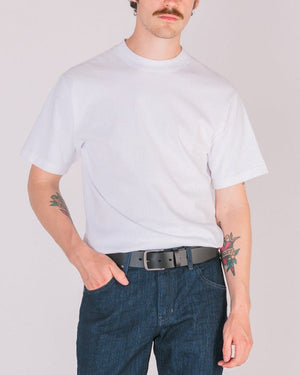 Crew Neck Tab Tee | White