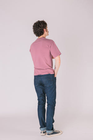 Crew Neck Tab Tee | Dusty Rose