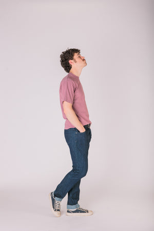 Crew Neck Tab Tee | Dusty Rose