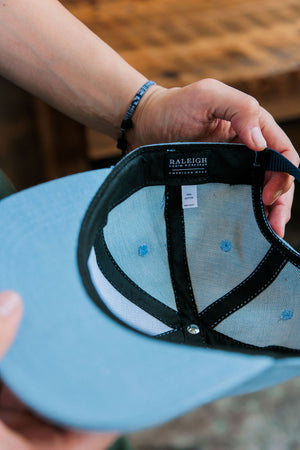 6 Panel Hat | Sky Blue Selvage
